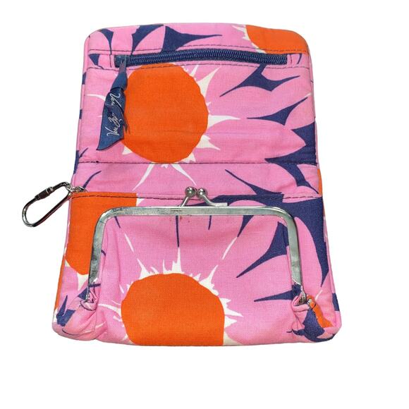 Vera Bradley Loves Me Pouch Folding Wallet Kisslock Coin Purse pink barbiecore - Picture 2 of 8